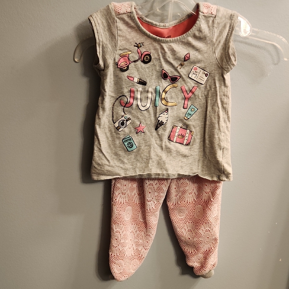 🍉Juicy Couture Kids 2 Piece Set - Gray and Pink